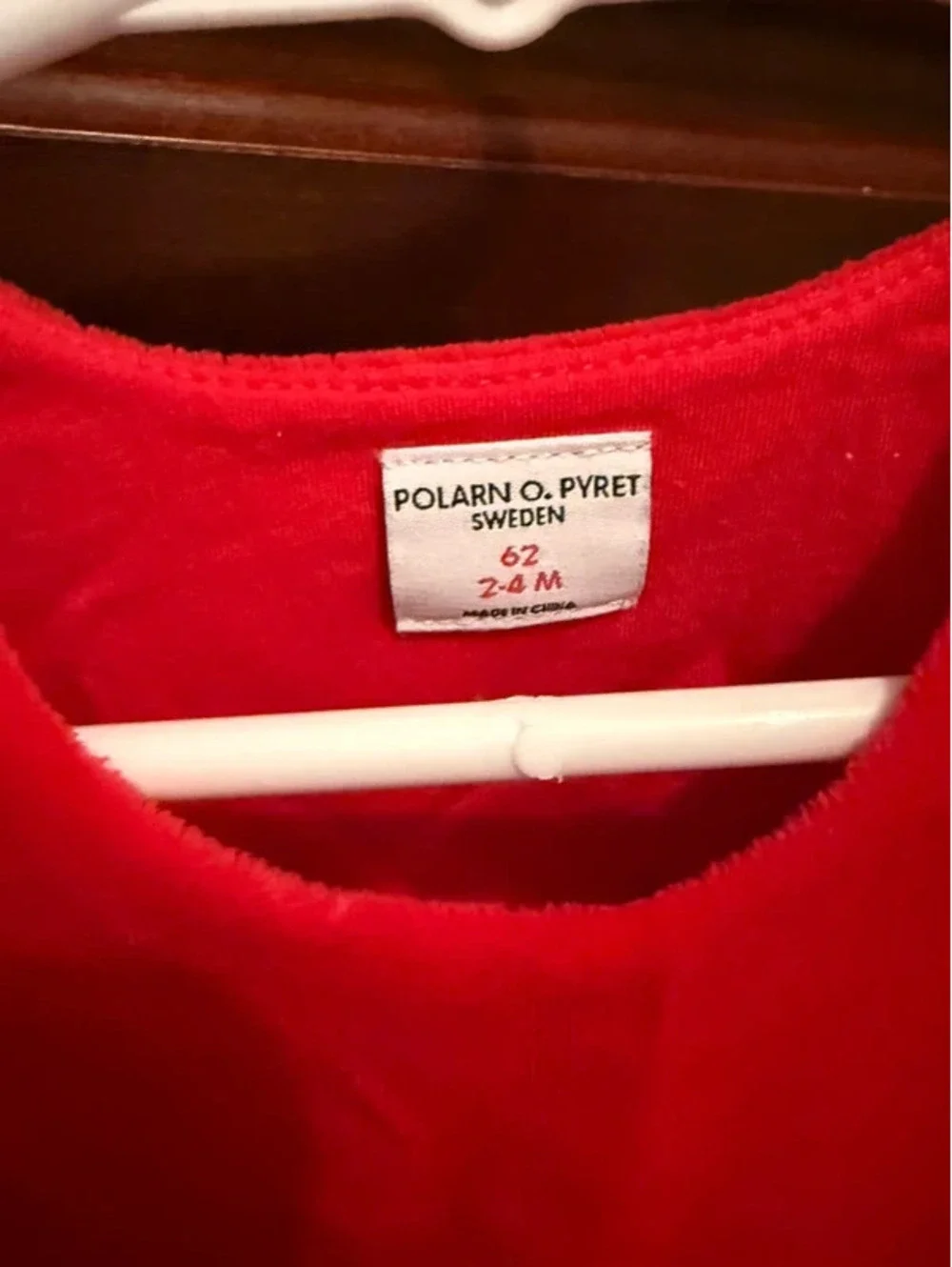 Polarn O. Pyret Red Velour Dress Tunic Swing Top